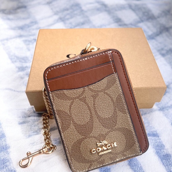 Coach Brown and Gold Wristlet Key Holder - Picture 6 of 9